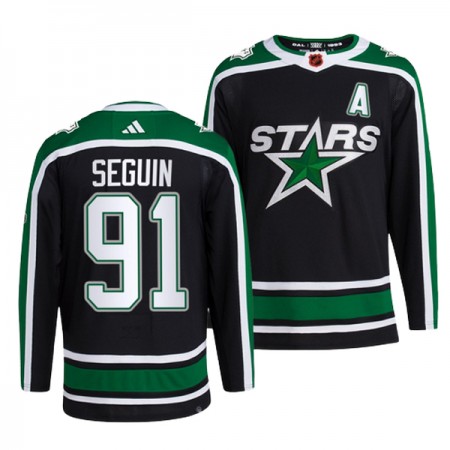 Dallas Stars Hockeydrakt Tyler Seguin 91 2022-23 Svart Reverse Retro 2.0 Adidas Authentic - Herre